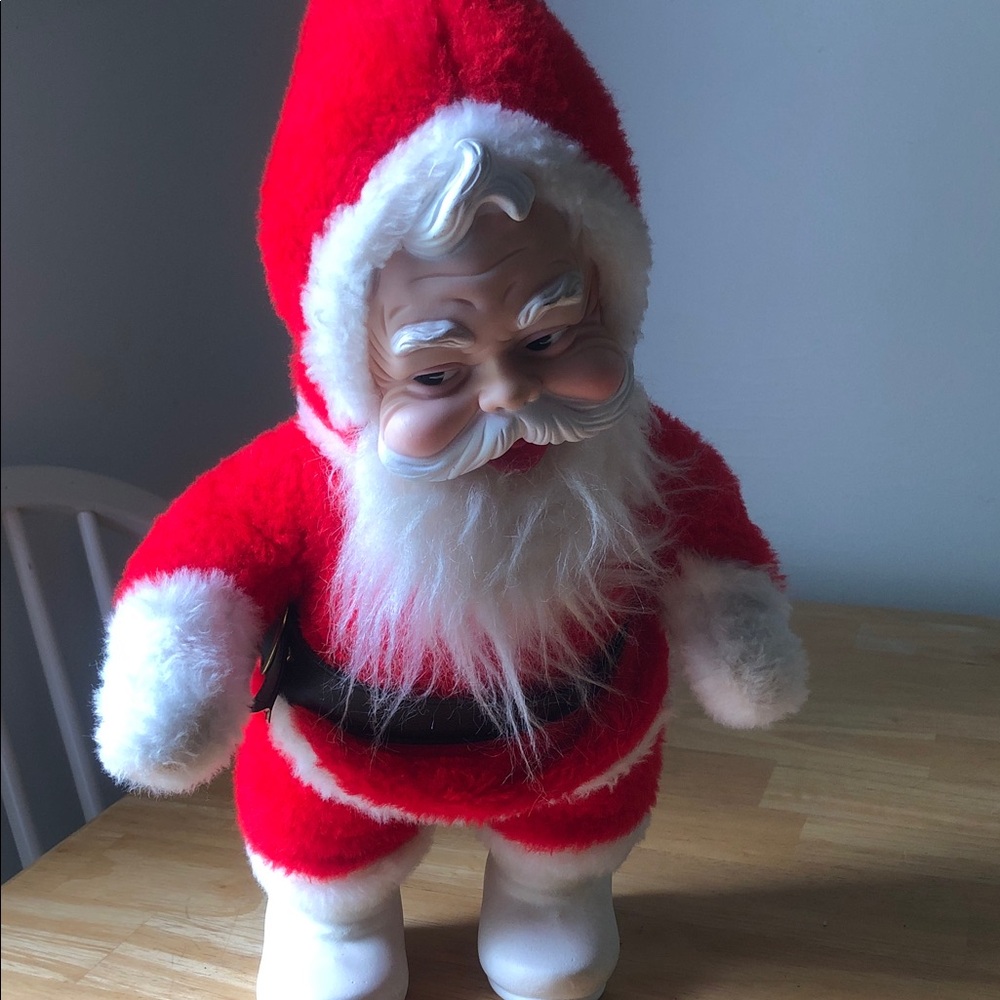 Rushton company Classic very rare Red Santa Holiday Figure Plush Decoration